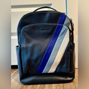 Unique Blue Leather Coach Backpack